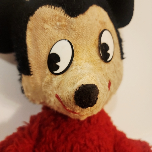 Vintage 60s Walt Disney Character Mickey Mouse Plush Toy Stuffed Animal 14" Cute - Picture 4 of 8
